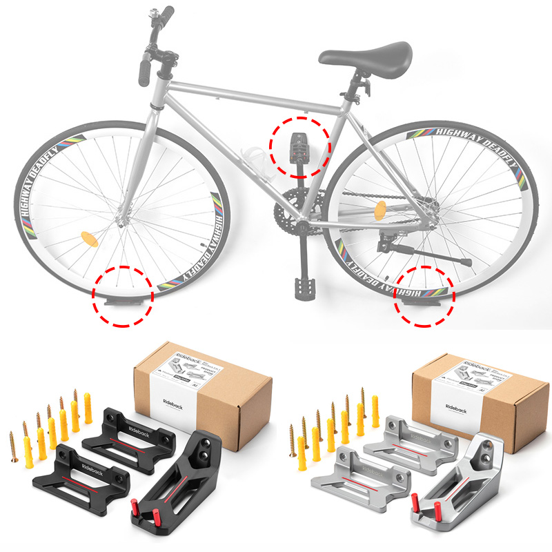 Cycling Gear Wall Hanger - 3Pcs Bicycle Rack Cycling Pedal Storage