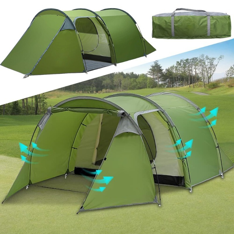 Cycling Gear You Need - 4 Person Waterproof Camping Tent Tunnel