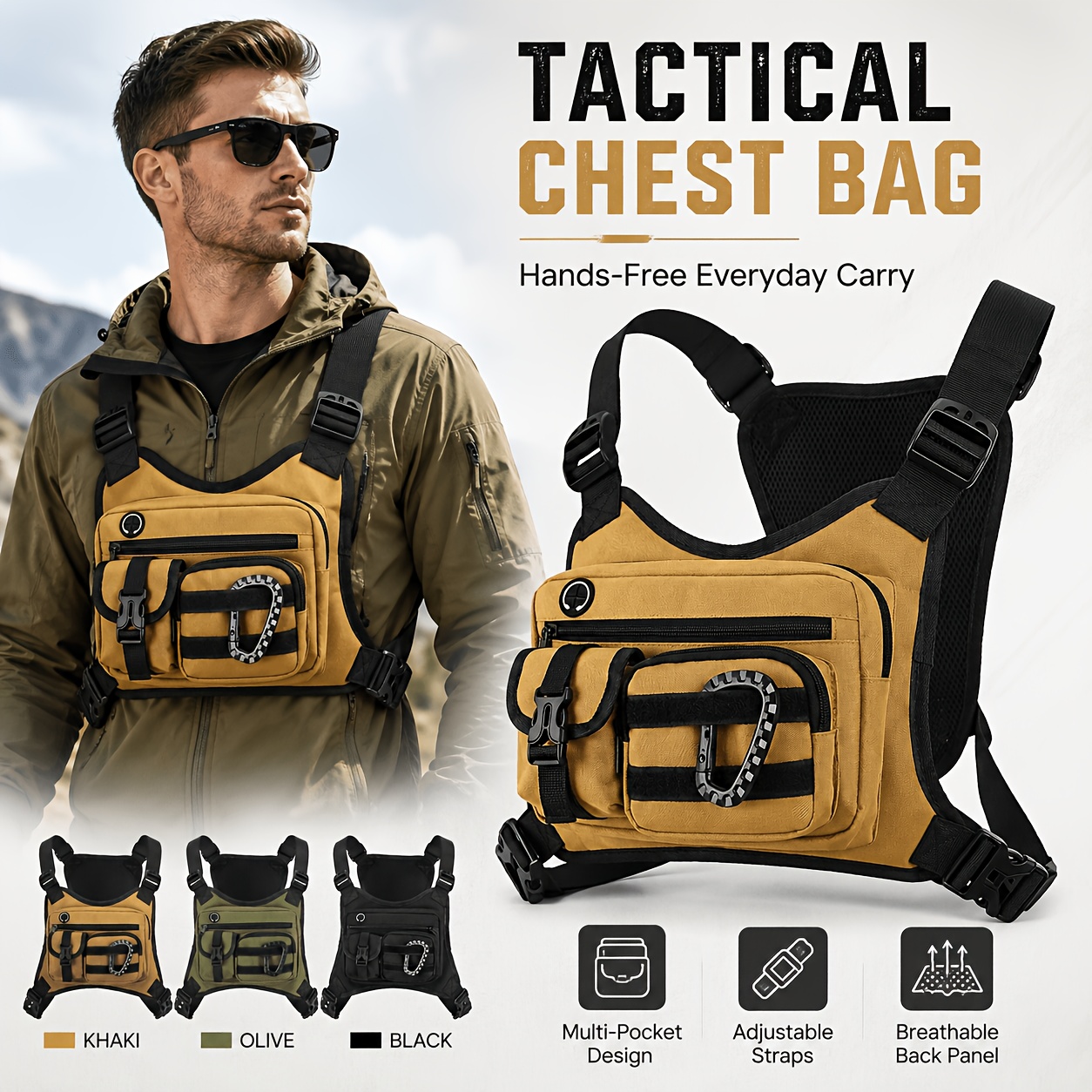 Cycling Gears - Tactical Chest Vest Pack Multi-Pocket Sports