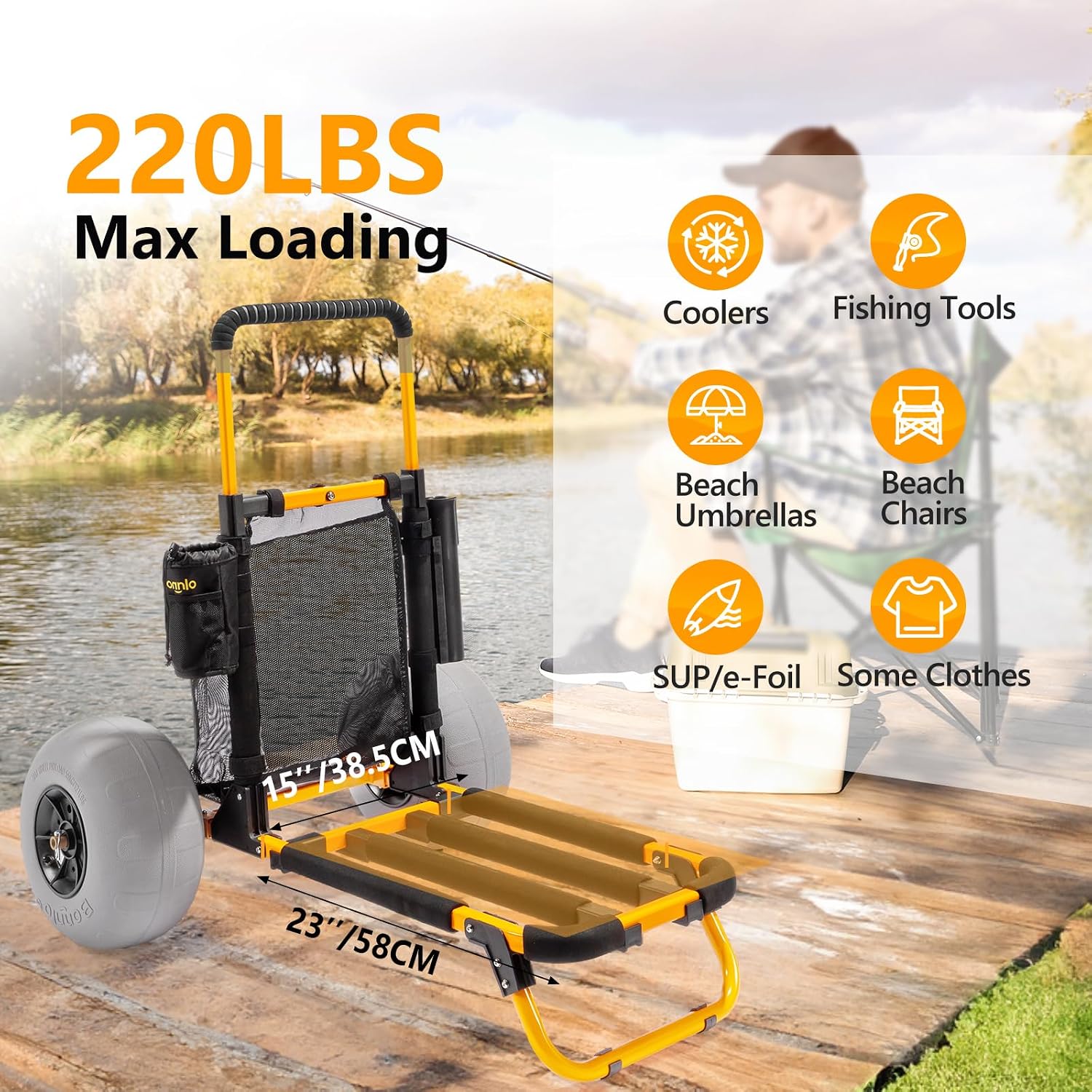 Bonnlo Beach Fishing Cart, Bea - Water Bottle Holder 评论和价格