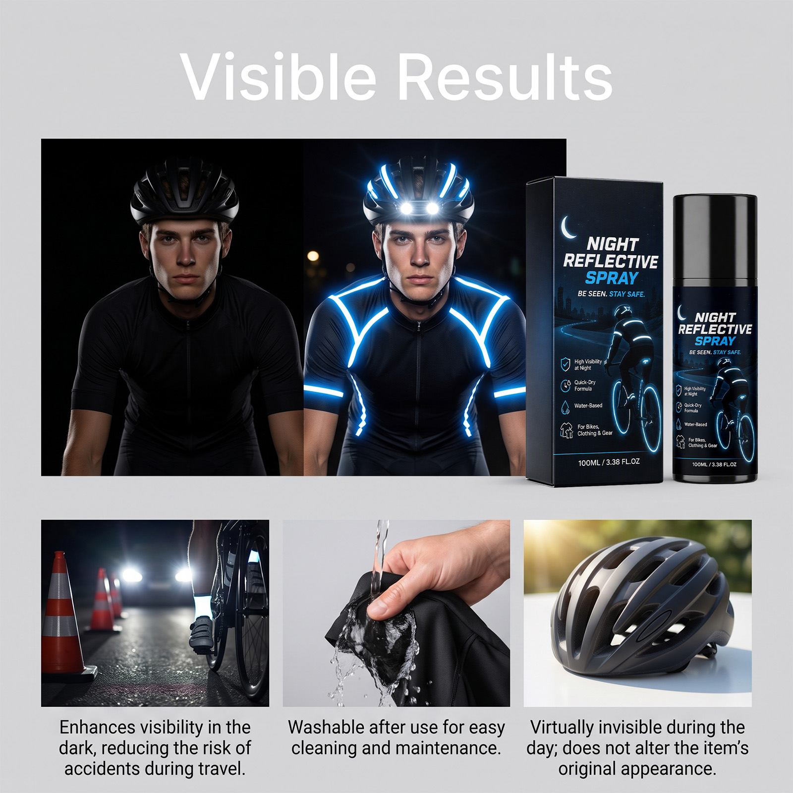 Reflective Spray Paint Clear Q - Cycling Gear Helmet 评论和价格