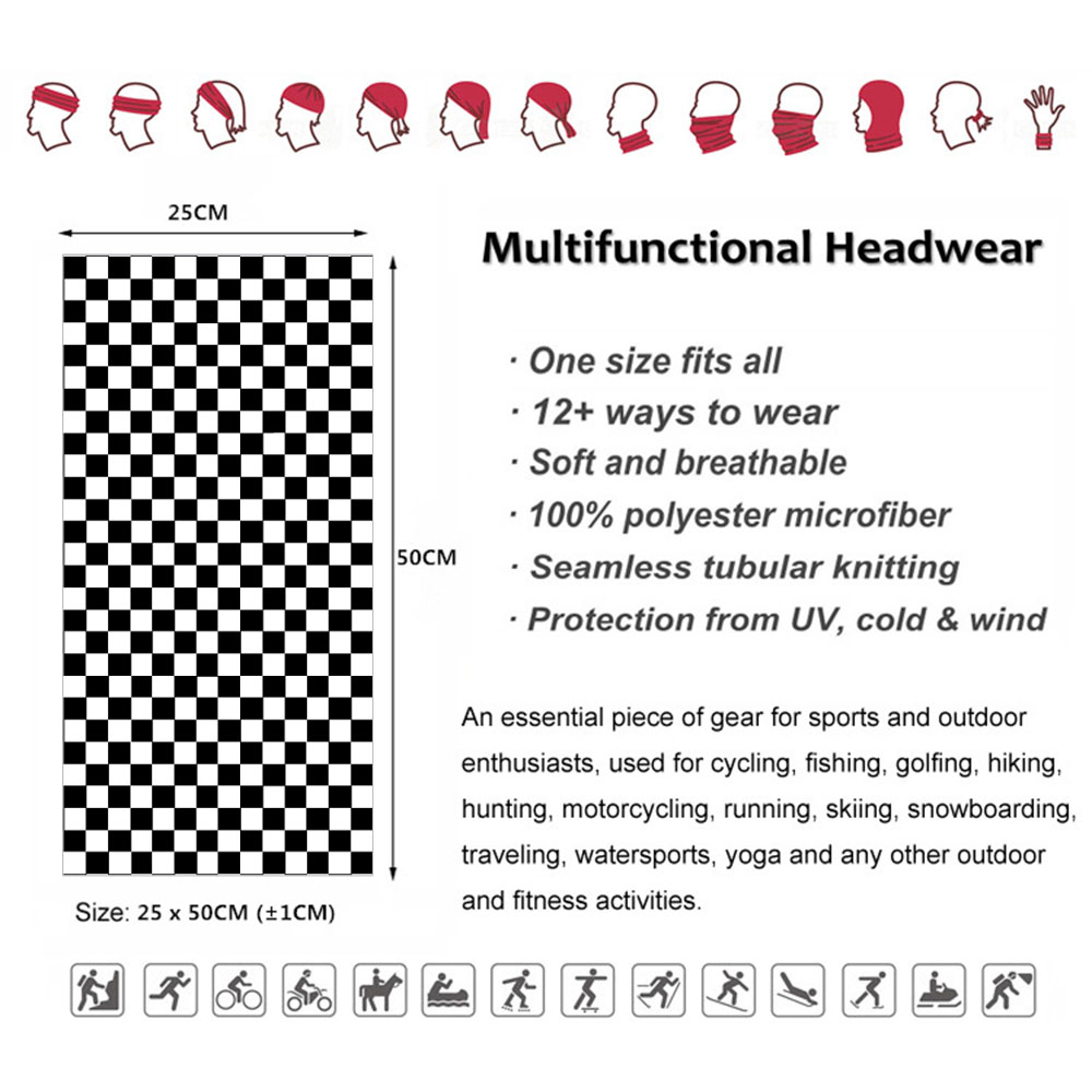 Checkered Ska Printed Headband - Cycling Gears 评论和价格